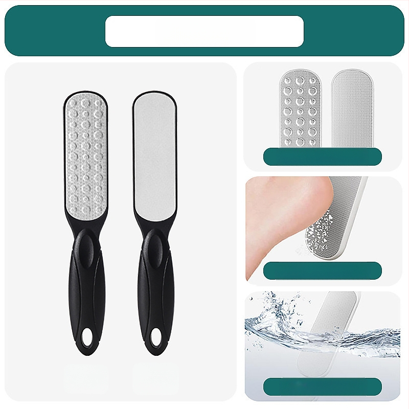 Διπλής όψεως λίμα ποδιών από ανοξείδωτο ατσάλι – εργαλείο περιποίησης ποδιών με οβάλ κεφαλή λείανσης και γυαλόχαρτο, κουτί 200 τεμάχια