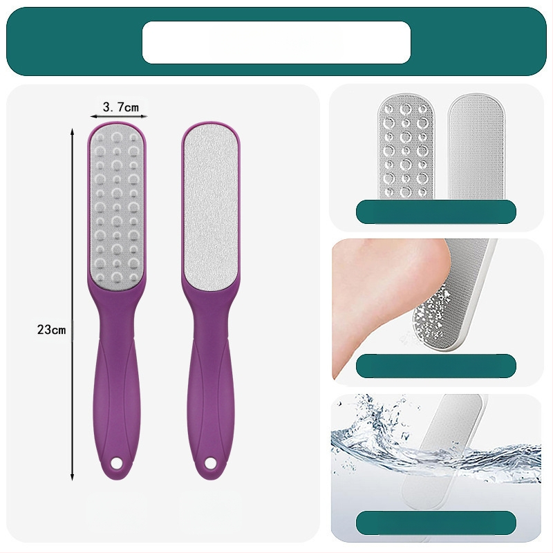 Διπλής όψεως λίμα ποδιών από ανοξείδωτο ατσάλι – εργαλείο περιποίησης ποδιών με οβάλ κεφαλή λείανσης και γυαλόχαρτο, κουτί 200 τεμάχια