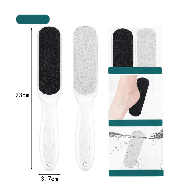 Διπλής όψεως λίμα ποδιών από ανοξείδωτο ατσάλι – εργαλείο περιποίησης ποδιών με οβάλ κεφαλή λείανσης και γυαλόχαρτο, κουτί 200 τεμάχια