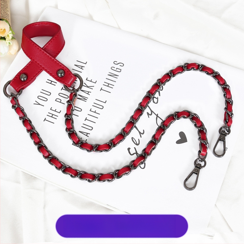 Чанта през рамо с PU кожа и метална верига — за малка чантичка crossbody, Пролет 2024, Функция: Други