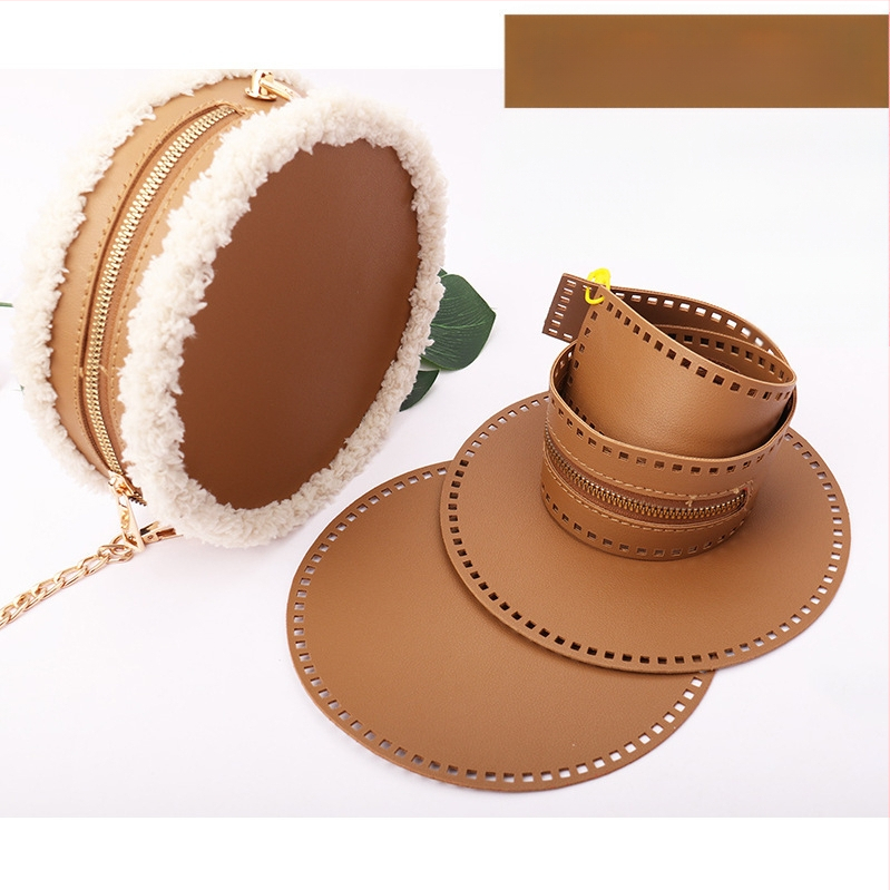 Geantă croșetată manual din PU, cu inserții rotunde din plasă și discuri PU perforate, respirabilă, impermeabilă, ultraușoară