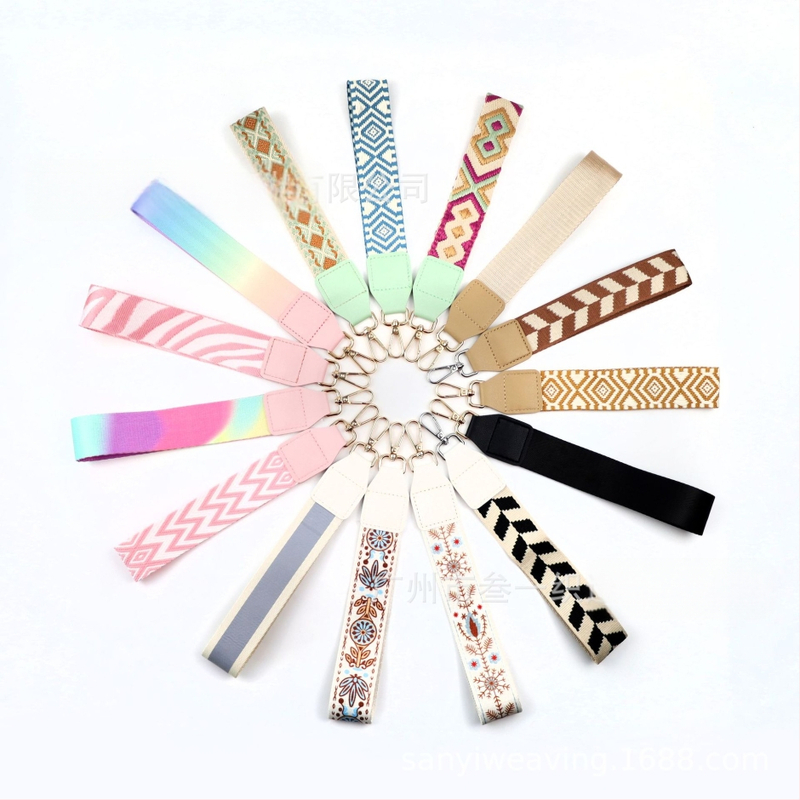 Bretea pentru telefon cu inserție pentru portofel, curea decorativă ultra-ușoară, poliester, model geometric, curea de umăr