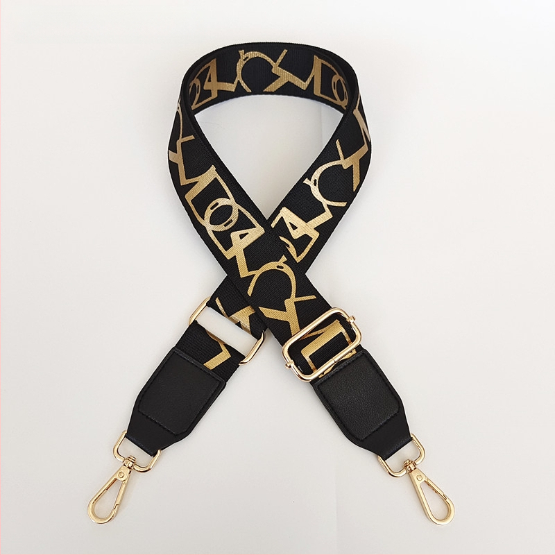 Презрамка за чанта с принт на райета, регулируема за рамо/кръстосано носене — полиестер, марка Langrong, лято 2024, намалява натоварването, устойчивост на износване