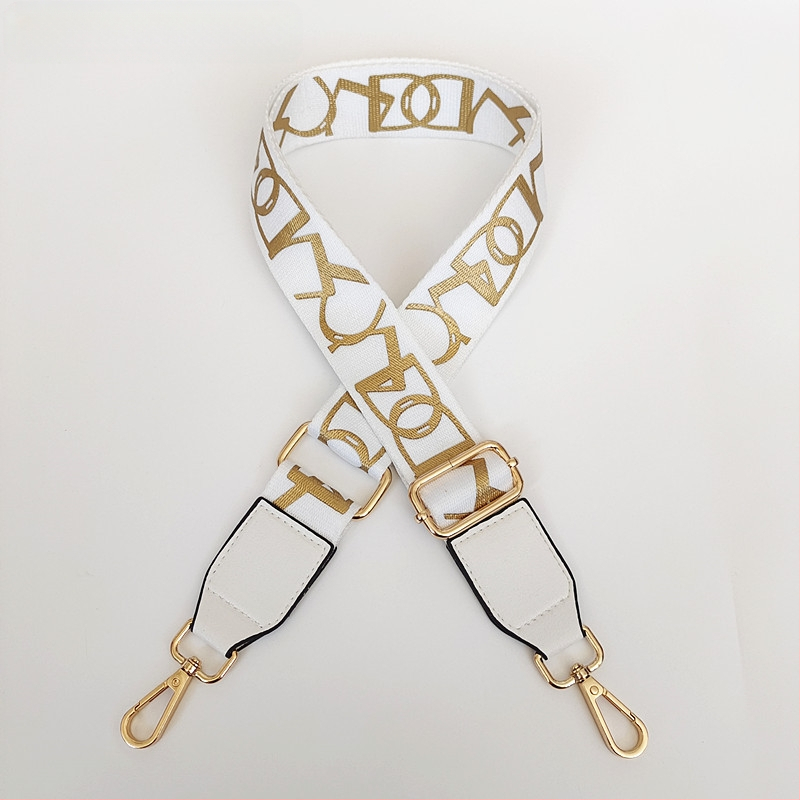 Презрамка за чанта с принт на райета, регулируема за рамо/кръстосано носене — полиестер, марка Langrong, лято 2024, намалява натоварването, устойчивост на износване