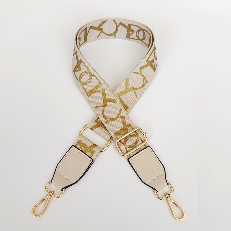 Презрамка за чанта с принт на райета, регулируема за рамо/кръстосано носене — полиестер, марка Langrong, лято 2024, намалява натоварването, устойчивост на износване