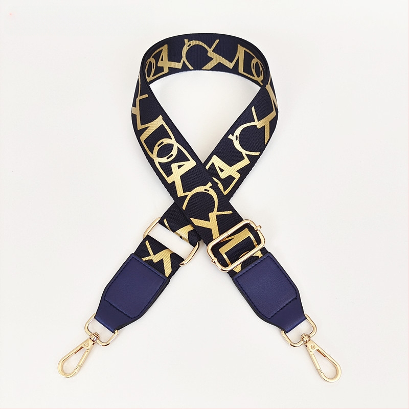 Презрамка за чанта с принт на райета, регулируема за рамо/кръстосано носене — полиестер, марка Langrong, лято 2024, намалява натоварването, устойчивост на износване