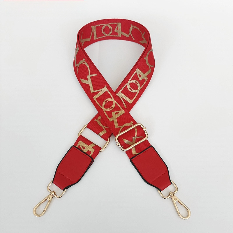 Презрамка за чанта с принт на райета, регулируема за рамо/кръстосано носене — полиестер, марка Langrong, лято 2024, намалява натоварването, устойчивост на износване