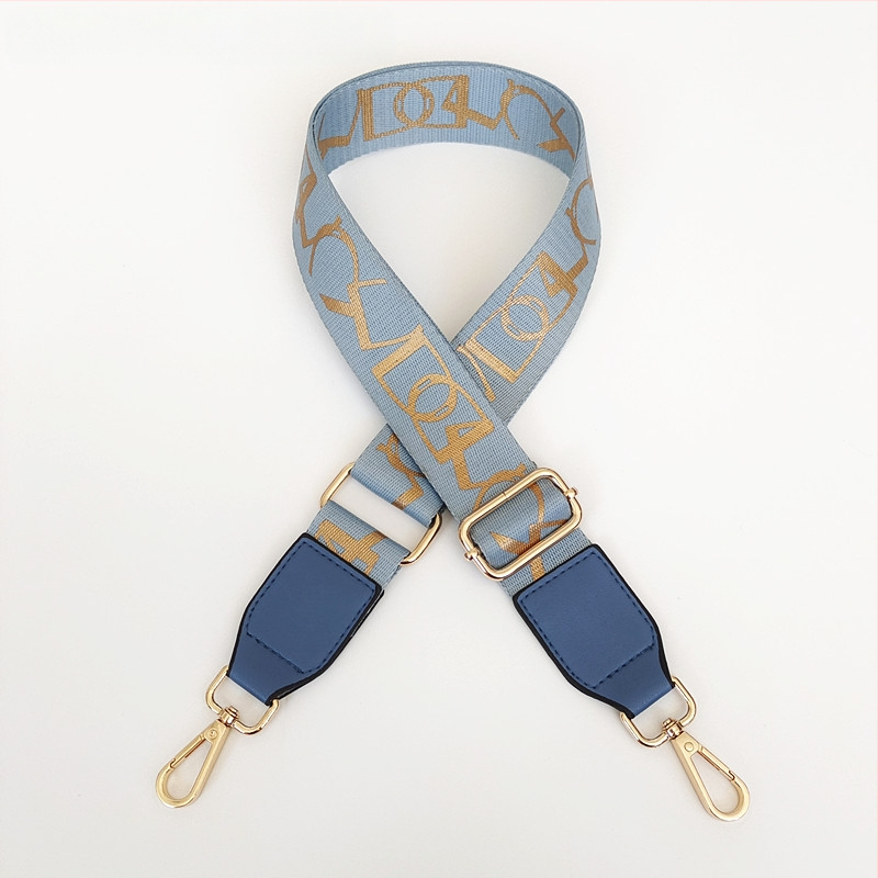 Презрамка за чанта с принт на райета, регулируема за рамо/кръстосано носене — полиестер, марка Langrong, лято 2024, намалява натоварването, устойчивост на износване