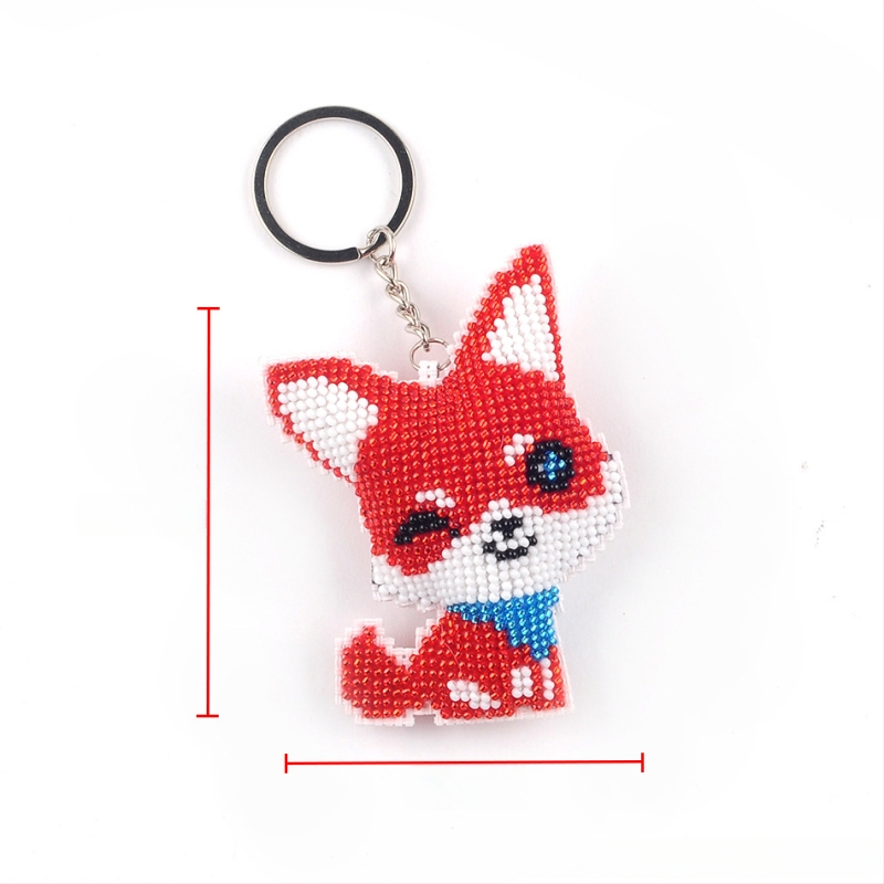 Võtmehoidja karikatürimotiiviga, 14CT ristõmbluse komplekt, plastplaad, kahepoolsed tikandid