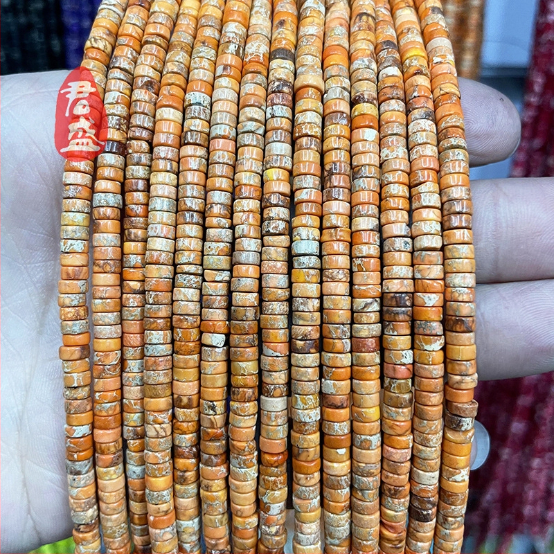 Ελεύθετες χάντρες από φυσικό λίθο — kingstone spacer, μορφή: χάντρα, επεξεργασία: κοπή από ακατέργαστο ορυκτό, μάρκα: Junsheng Jewelry