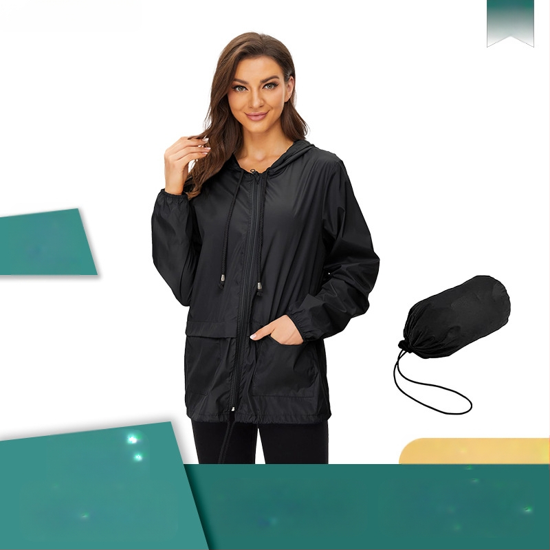 Pelerină de ploaie pentru drumeții, adulți — lungă, croială slim, poliester cu strat PU impermeabil, grosime 0.09 mm