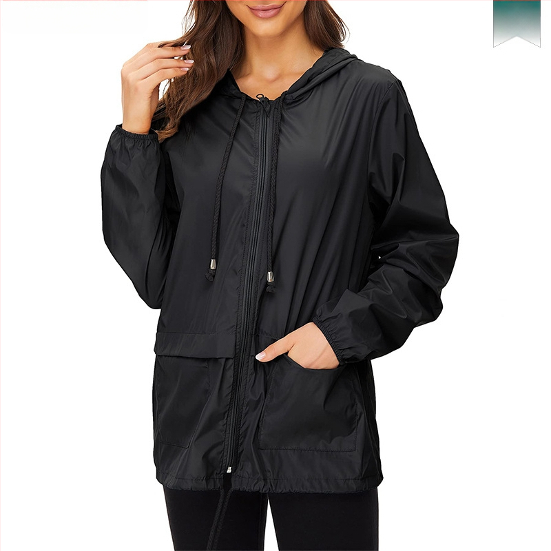 Pelerină de ploaie pentru drumeții, adulți — lungă, croială slim, poliester cu strat PU impermeabil, grosime 0.09 mm