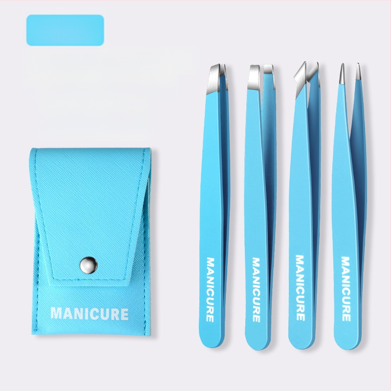 Uzacu klipsa – četrdaļīgs komplekts kastē, precīzas nerūsējošā tērauda pincetes, Little Genius