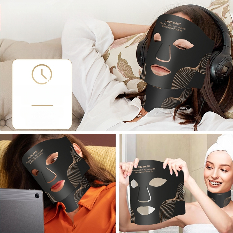 Маска за лице с LED фототерапия за домашна употреба, инфрачервена светлина, 3 нива