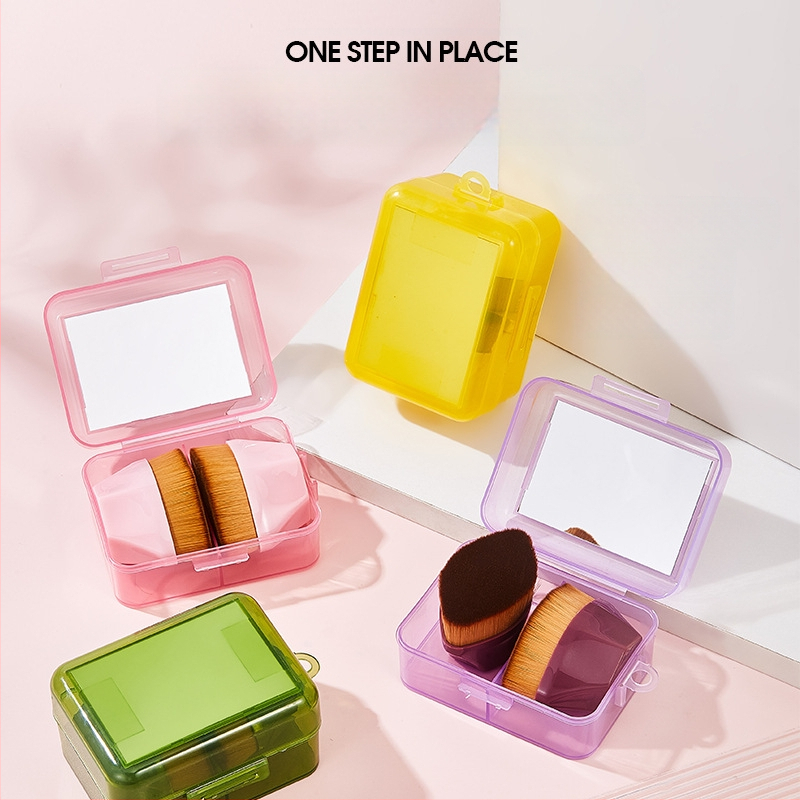 Комплект грим №55 с огледало за грим, ултра-мека гъба за грим и влажно/сух пухче, преносима кутия за съхранение