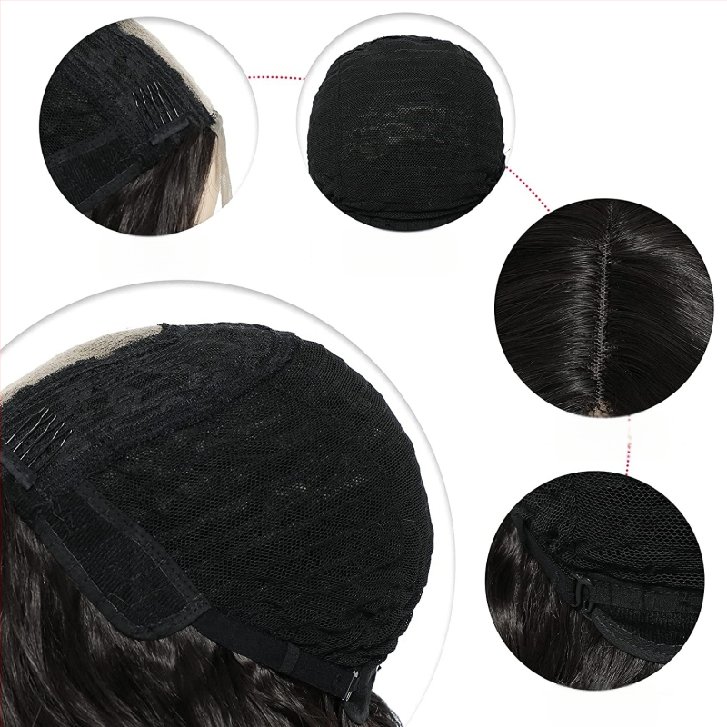 Perucă cu păr lung buclat, stil exotic, model L2270, fibre rezistente la temperatură, mecanism + țesătură manuală