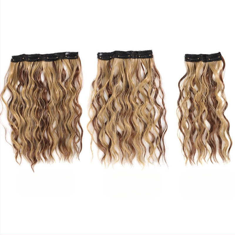 Set de patru extensii de păr buclate, fibre rezistente la temperatură; potrivire universală; nu este potrivită pentru vopsire sau îndreptare