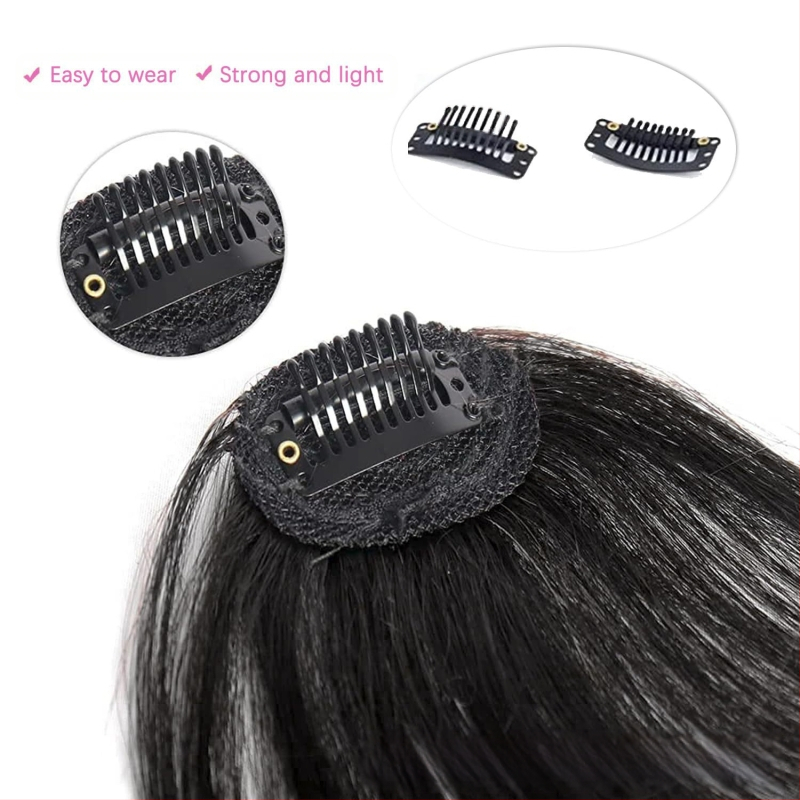 Perucă cu breton pentru femei, 100% păr uman, fabricată complet manual, breton drept sau pe partea laterală, model MSC0417