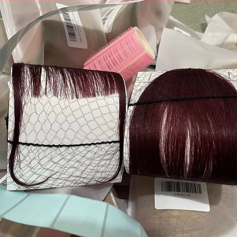 Perucă cu breton pentru femei, 100% păr uman, fabricată complet manual, breton drept sau pe partea laterală, model MSC0417