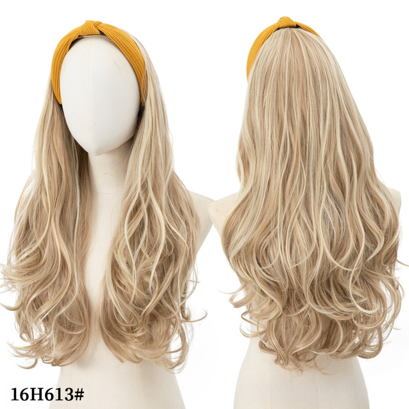 Perucă Sela wig HB01: păr lung buclat pentru jumătate de cap, bandă pentru cap, fibre sintetice rezistente la căldură, stil exotic