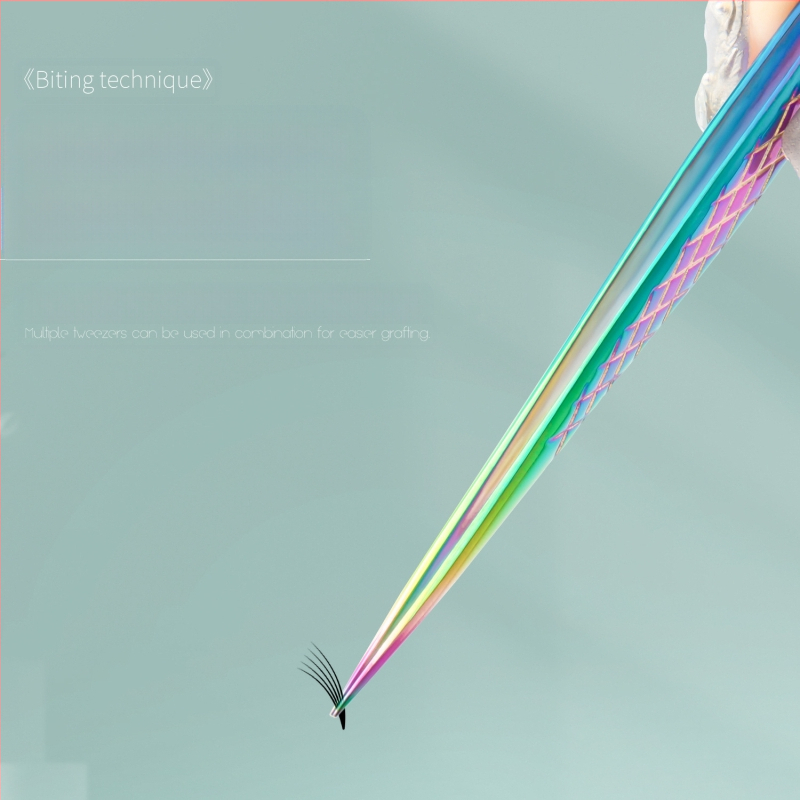 Set profesional de pensete pentru gene false – precizie înaltă, oțel inoxidabil, model diamant, marca Yihong