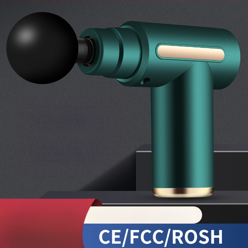 Mini kaasaskantav fascia-püstol massaažiks muskuulude lõõgastuseks ja kaela lülisamba massaažiks — Harjatud mootor, LCD-ekraan, 5+ kiirust, 4 massaažipead, Sisseehitatud aku 500–800 mAh