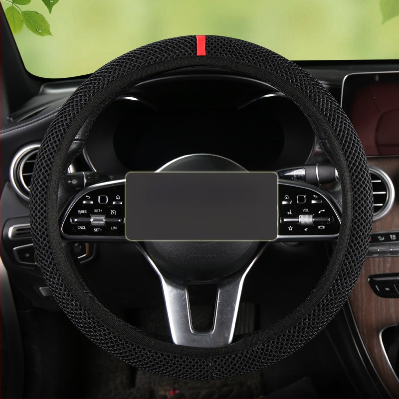 Κάλυμμα τιμονιού αυτοκινήτου, ice silk απορροφητικό ιδρώτα, διαπνέουσα δικτυωτή επιφάνεια, επιφάνεια από συνθετικές ίνες, καθολική εφαρμογή, θερινή χρήση