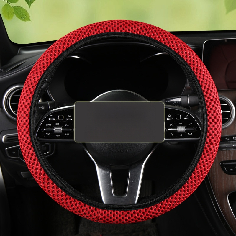 Κάλυμμα τιμονιού αυτοκινήτου, ice silk απορροφητικό ιδρώτα, διαπνέουσα δικτυωτή επιφάνεια, επιφάνεια από συνθετικές ίνες, καθολική εφαρμογή, θερινή χρήση