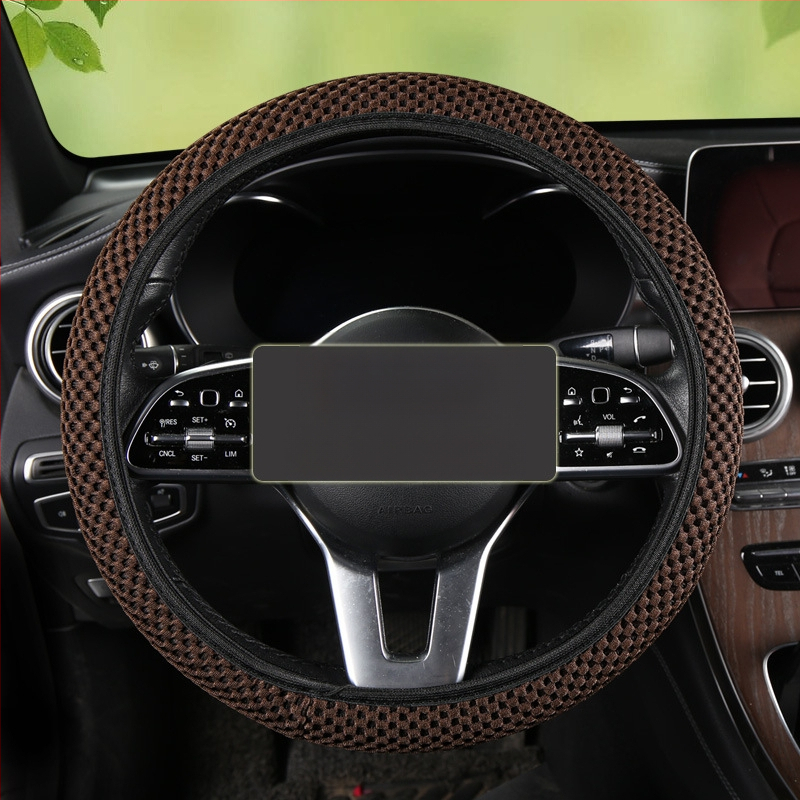 Κάλυμμα τιμονιού αυτοκινήτου, ice silk απορροφητικό ιδρώτα, διαπνέουσα δικτυωτή επιφάνεια, επιφάνεια από συνθετικές ίνες, καθολική εφαρμογή, θερινή χρήση