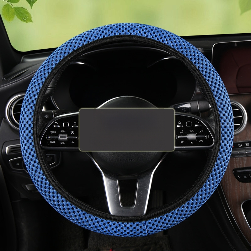 Κάλυμμα τιμονιού αυτοκινήτου, ice silk απορροφητικό ιδρώτα, διαπνέουσα δικτυωτή επιφάνεια, επιφάνεια από συνθετικές ίνες, καθολική εφαρμογή, θερινή χρήση