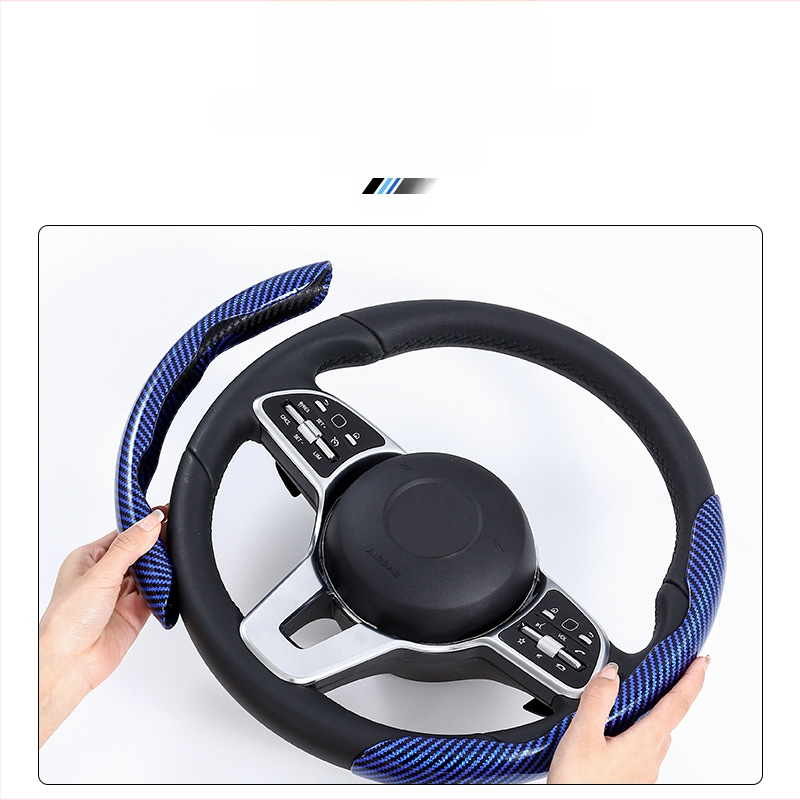 Κάλυμμα τιμονιού αυτοκινήτου με ανθρακονήμάτινο μοτίβο, υπερ-λεπτό, λαβή suede, καθολική για τέσσερις εποχές