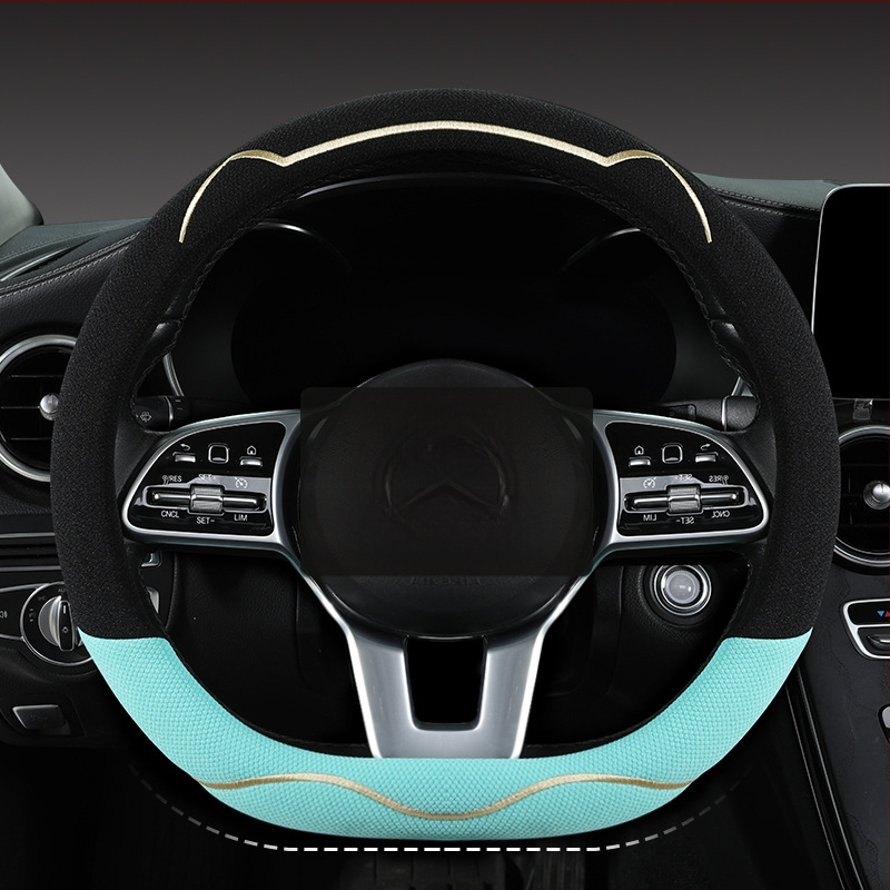 Κάλυμμα τιμονιού αυτοκινήτου, διαπνέον Ice Silk, χαριτωμένο σχέδιο με αυτιά γάτας, καθολική εγκατάσταση, για τέσσερις εποχές (Μάρκα: Riding Horse; Στυλ: Cute; Υλικό: Ice Silk; Εγκατάσταση: Καθολική)