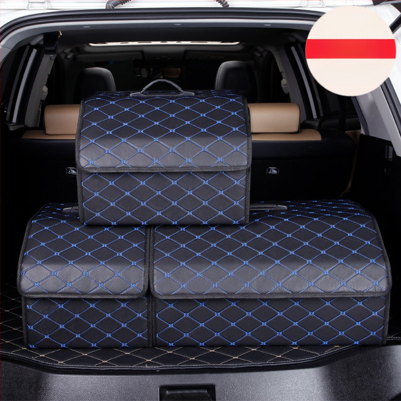 Органайзер за багажника на колата – кожена сгъваема кутия за съхранение с дръжка, водоустойчива и устойчива на натиск