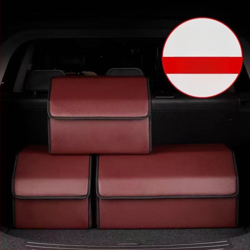 Органайзер за багажника на колата – кожена сгъваема кутия за съхранение с дръжка, водоустойчива и устойчива на натиск