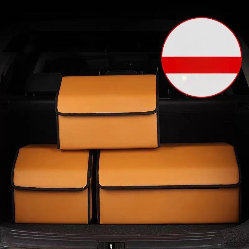 Органайзер за багажника на колата – кожена сгъваема кутия за съхранение с дръжка, водоустойчива и устойчива на натиск