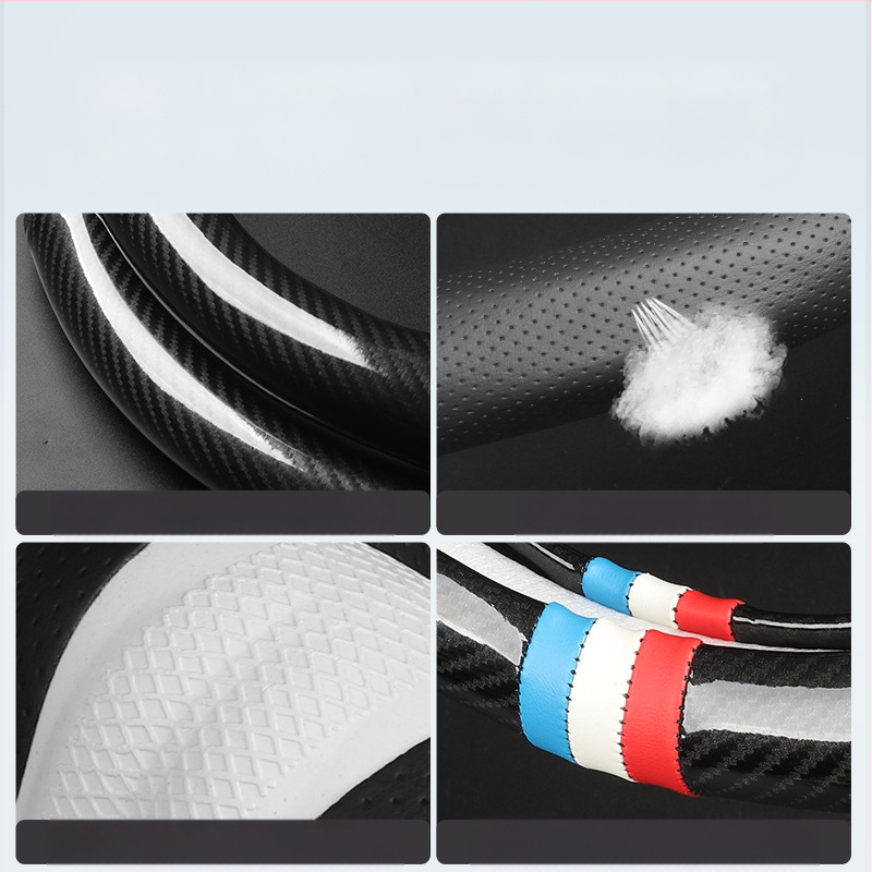 Κάλυμμα τιμονιού από γνήσιο δέρμα, αθλητικό στυλ, καθολική εφαρμογή τεσσάρων εποχών, εγκατάσταση ειδικού αυτοκινήτου