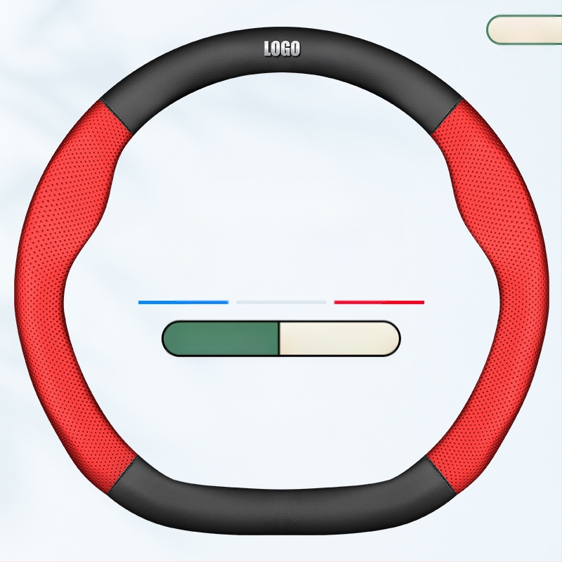 Κάλυμμα τιμονιού από γνήσιο δέρμα, αθλητικό στυλ, καθολική εφαρμογή τεσσάρων εποχών, εγκατάσταση ειδικού αυτοκινήτου