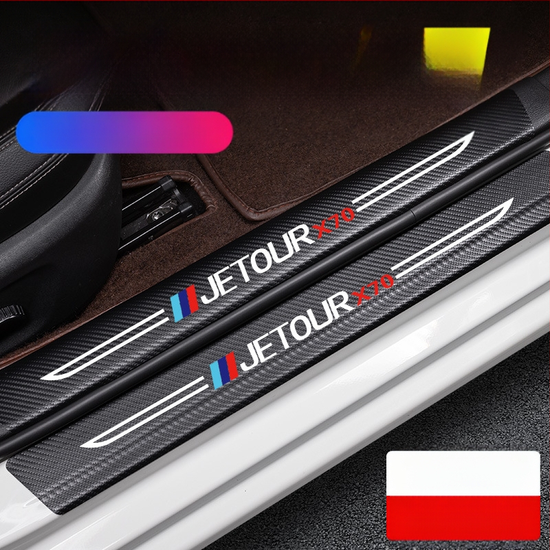 Jetto X70 pedál küszöb anti‑ütköző csík, karbon rostos bőr textúrával, testreszabott feldolgozás, Di Changed márka