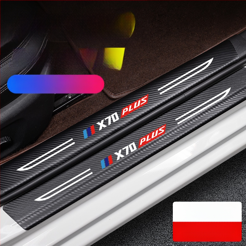 Jetto X70 pedál küszöb anti‑ütköző csík, karbon rostos bőr textúrával, testreszabott feldolgozás, Di Changed márka