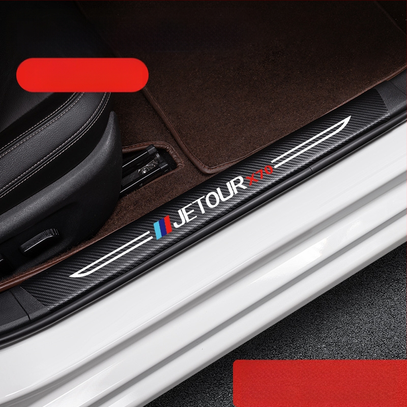 Jetto X70 pedál küszöb anti‑ütköző csík, karbon rostos bőr textúrával, testreszabott feldolgozás, Di Changed márka