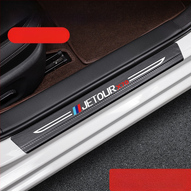 Jetto X70 pedál küszöb anti‑ütköző csík, karbon rostos bőr textúrával, testreszabott feldolgozás, Di Changed márka