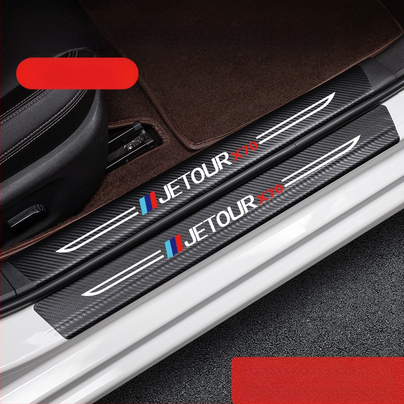 Jetto X70 pedál küszöb anti‑ütköző csík, karbon rostos bőr textúrával, testreszabott feldolgozás, Di Changed márka