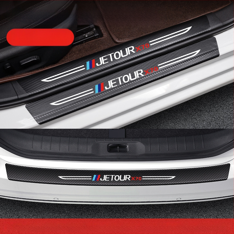 Jetto X70 pedál küszöb anti‑ütköző csík, karbon rostos bőr textúrával, testreszabott feldolgozás, Di Changed márka