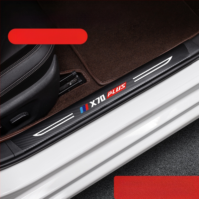 Jetto X70 pedál küszöb anti‑ütköző csík, karbon rostos bőr textúrával, testreszabott feldolgozás, Di Changed márka