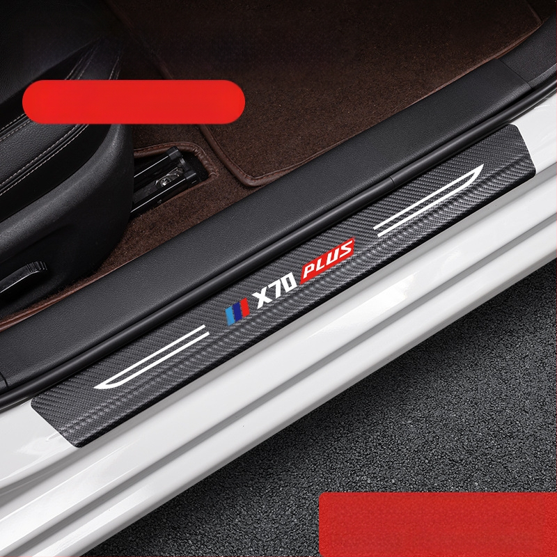 Jetto X70 pedál küszöb anti‑ütköző csík, karbon rostos bőr textúrával, testreszabott feldolgozás, Di Changed márka