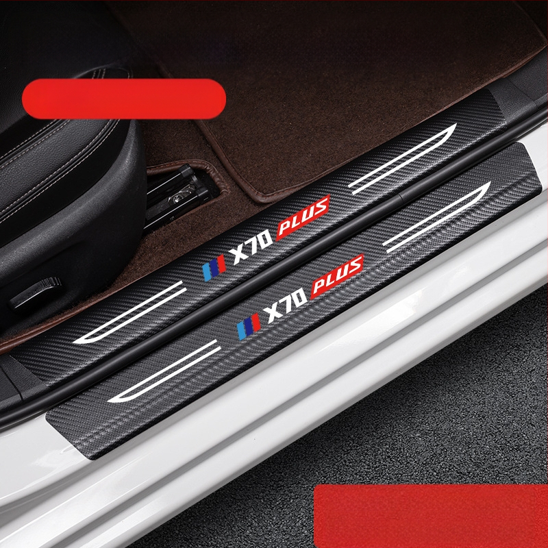 Jetto X70 pedál küszöb anti‑ütköző csík, karbon rostos bőr textúrával, testreszabott feldolgozás, Di Changed márka