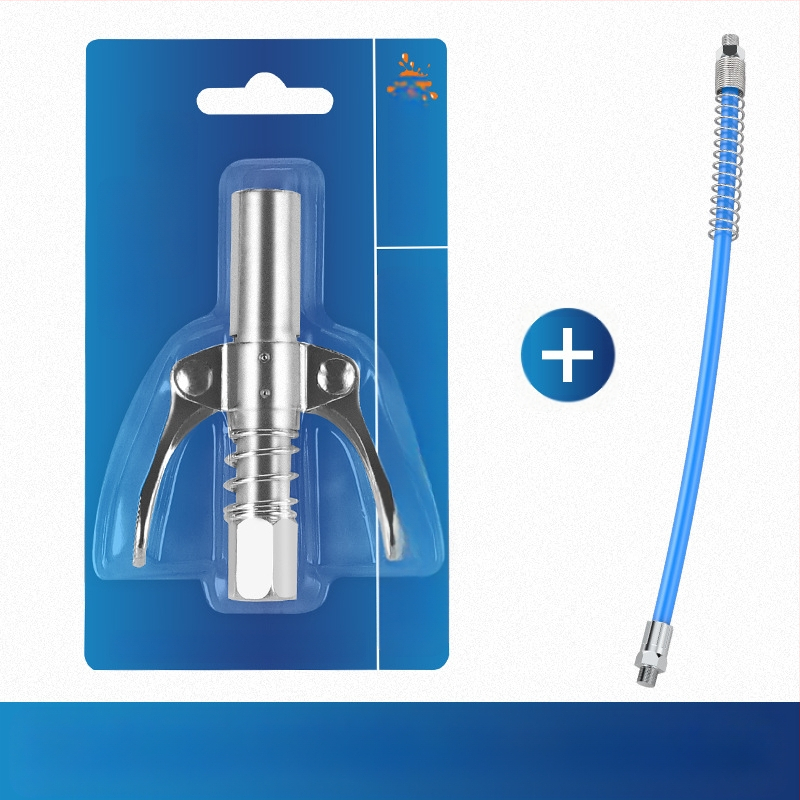 Vajas pisztoly fújófej zárócsíkkal és magasnyomású zsírzófejjel, modell 981, acél kivitel, működő nyomás 21, csőkapacitás 1, nettó tömeg 128 g