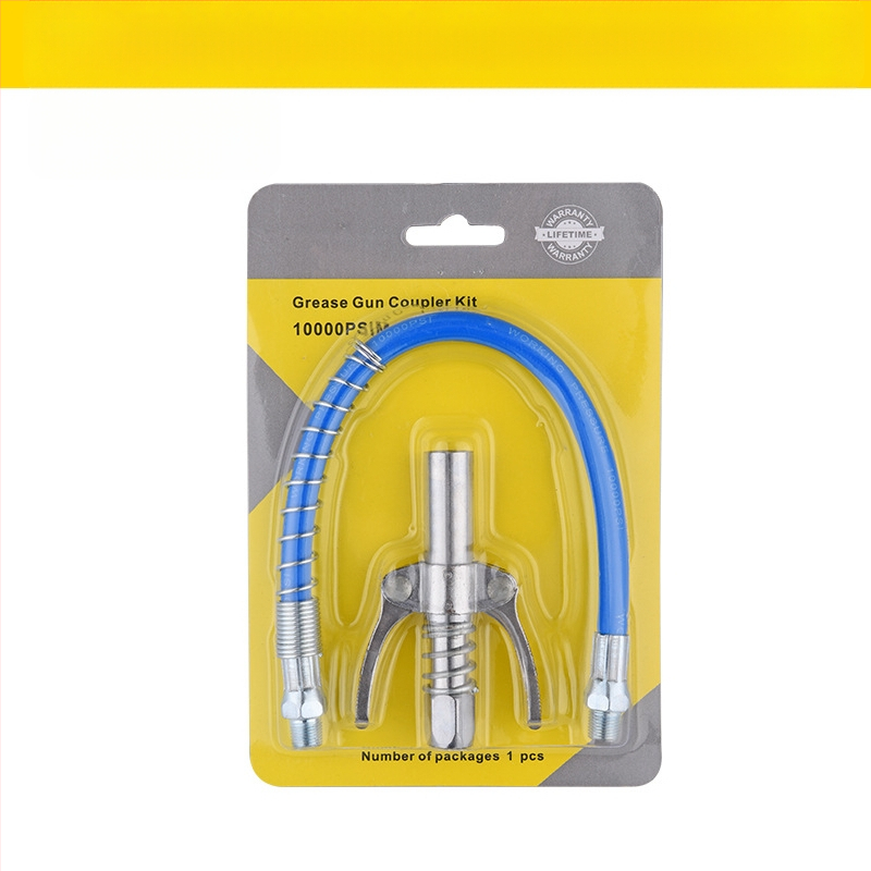 Zárható clamp típusú magasnyomású zsírzófej rozsdamentes acélból, 17000 psi, kézi pneumatikus kiegészítő zsírzópisztolyhoz