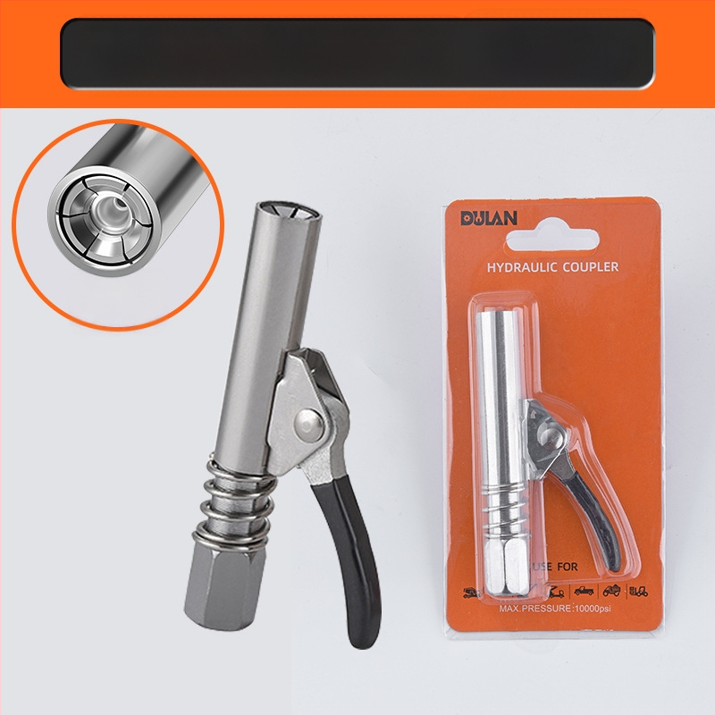 Zárható clamp típusú magasnyomású zsírzófej rozsdamentes acélból, 17000 psi, kézi pneumatikus kiegészítő zsírzópisztolyhoz