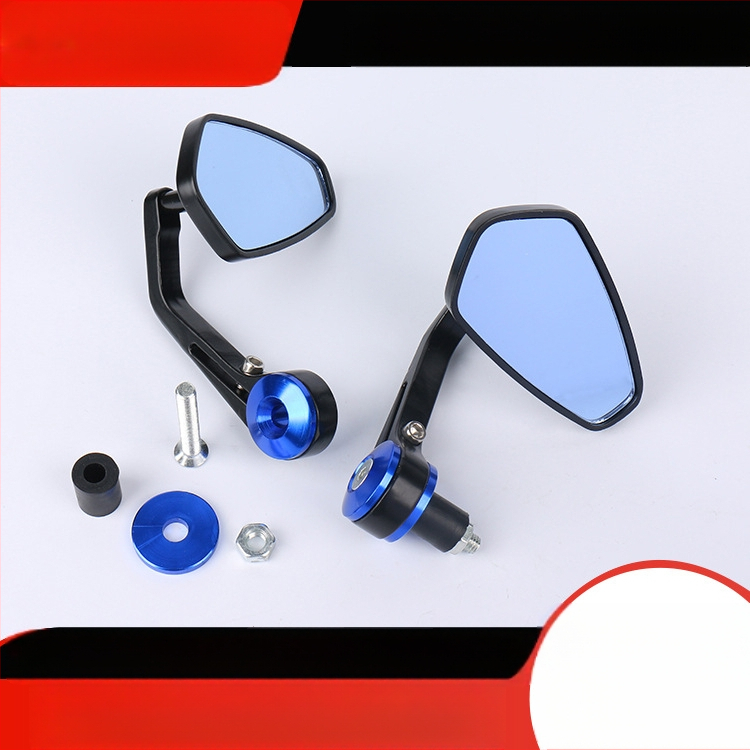 Motorkerékpár kormánytükre, négyszögletes tükör, alumíniumötvözet burkolat, kompatibilis a motoros kormányokkal